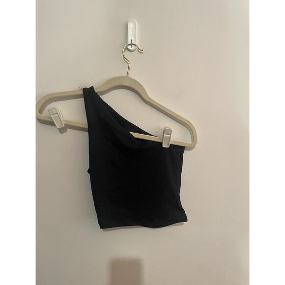 Abercrombie & Fitch One Shoulder Crop Top Black Size XXS‎ - Picture 2 of 5
